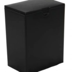Black plastic urn for cremation