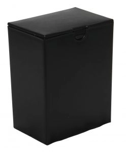 Black plastic urn for cremation